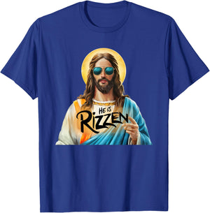 He Is Rizzen jesus has rizzen Christian Religious T-Shirt - T-Shirt | Royal