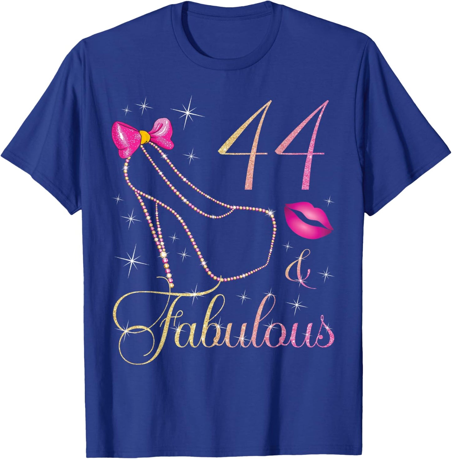 44 & Fabulous 44 Years Old Queen 44th Birthday Woman B-day T-Shirt - T-Shirt | Royal