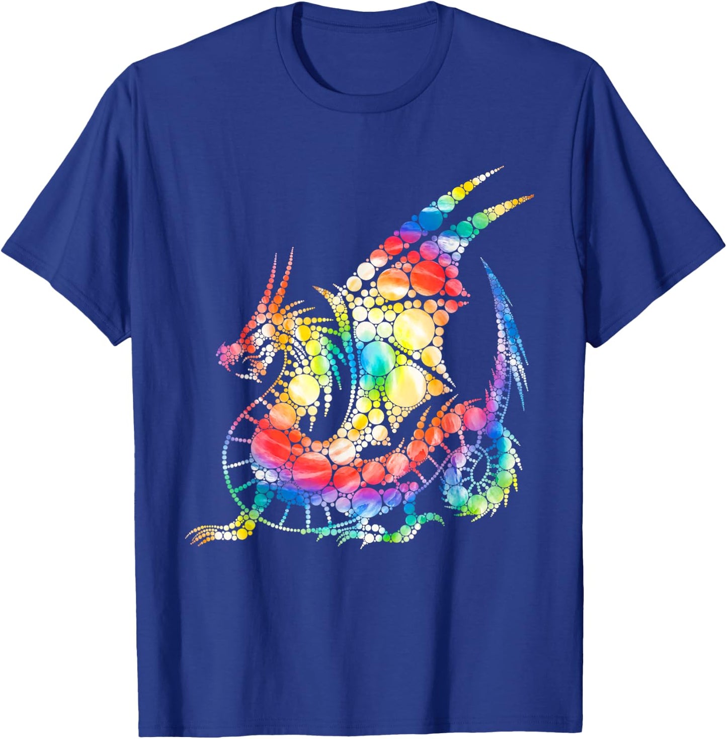 Tie Dye Colorful Dots Dragon Happy Dot Day Boys Girls T-Shirt - T-Shirt | Royal