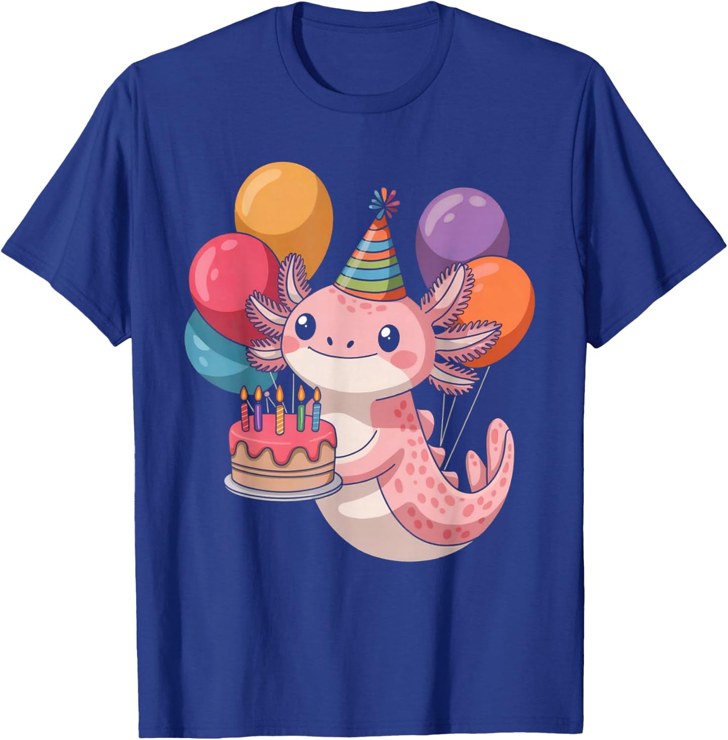 Axolotl Birthday Party Kawaii Bday Boys Girls Cute Axolotl T-Shirt - T-Shirt | Royal
