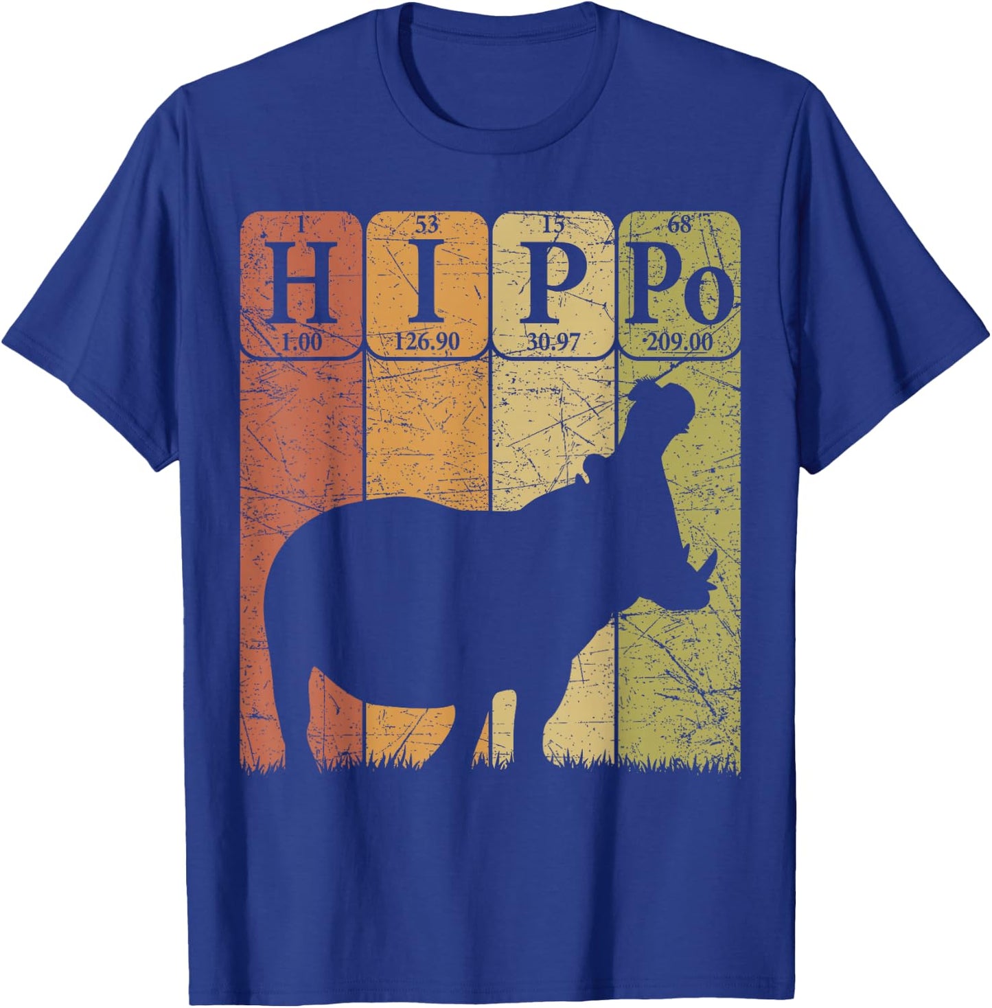 Hippo Periodic Table Elements Hippo Lover Hippopotamus Retro T-Shirt - T-Shirt | Royal