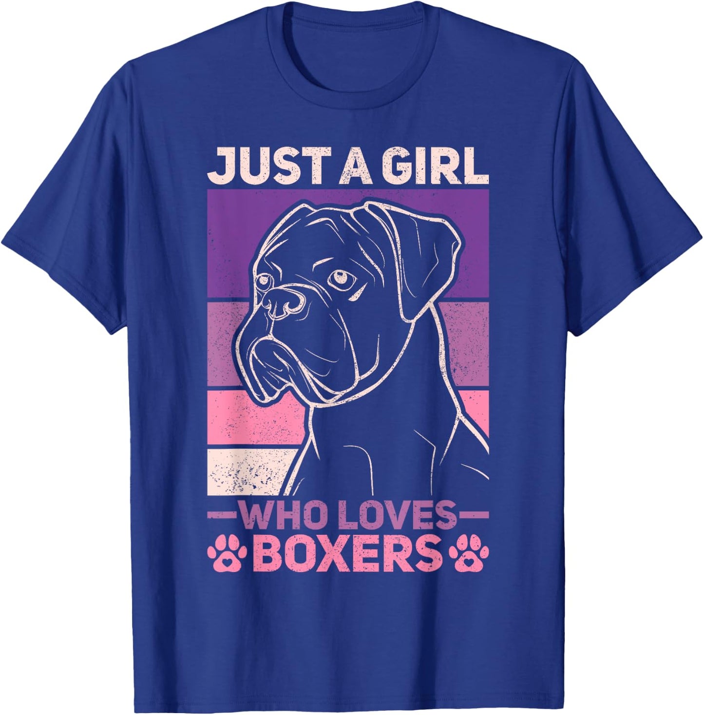 Dog Lover Owner Animal Vintage Just A Girl Who Loves Boxers T-Shirt - T-Shirt | Royal