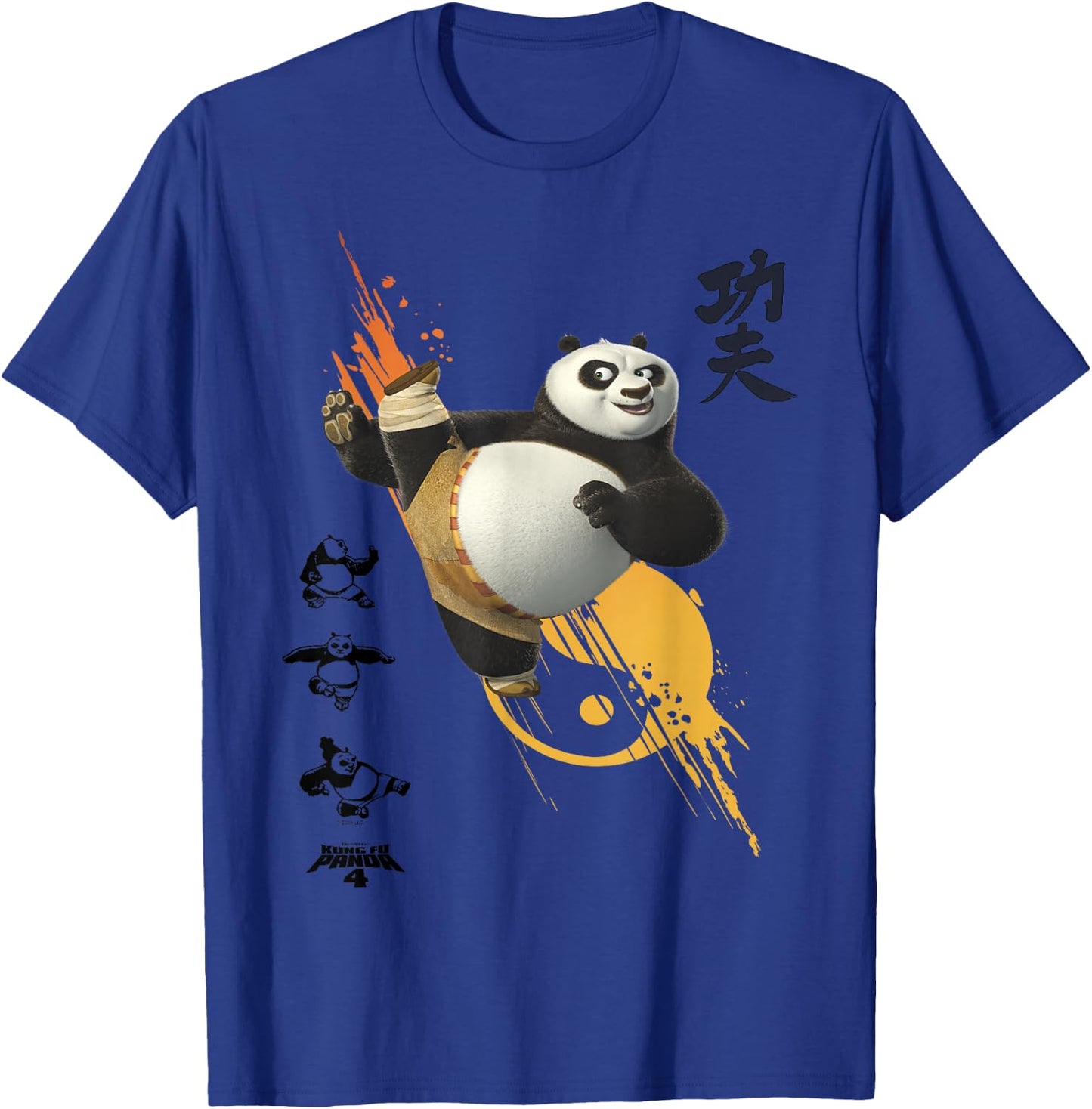 DreamWorks Kung Fu Panda 4 Po Flying Kick , gray T-Shirt - T-Shirt | Royal