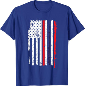 USA US Flag 4th Of July Thin Red Line Thai Flag Thailand T-Shirt - T-Shirt | Royal
