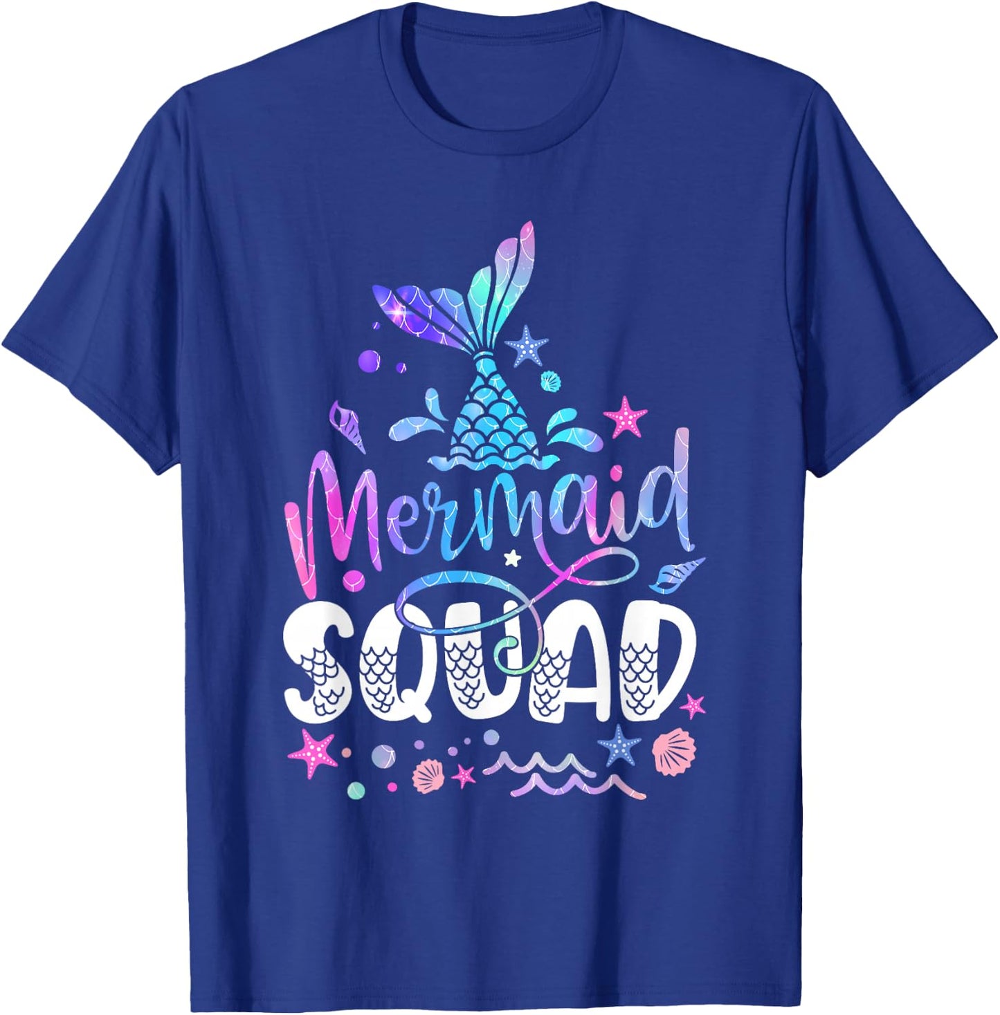 Mermaid Squad Mermaid Tail Toddler Girls Birthday outfit T-Shirt - T-Shirt | Royal