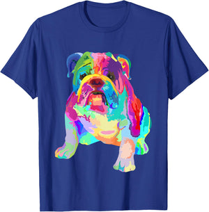Boys Colorful Cool Girls Shirts English Bulldog Kids T-Shirt - T-Shirt | Royal