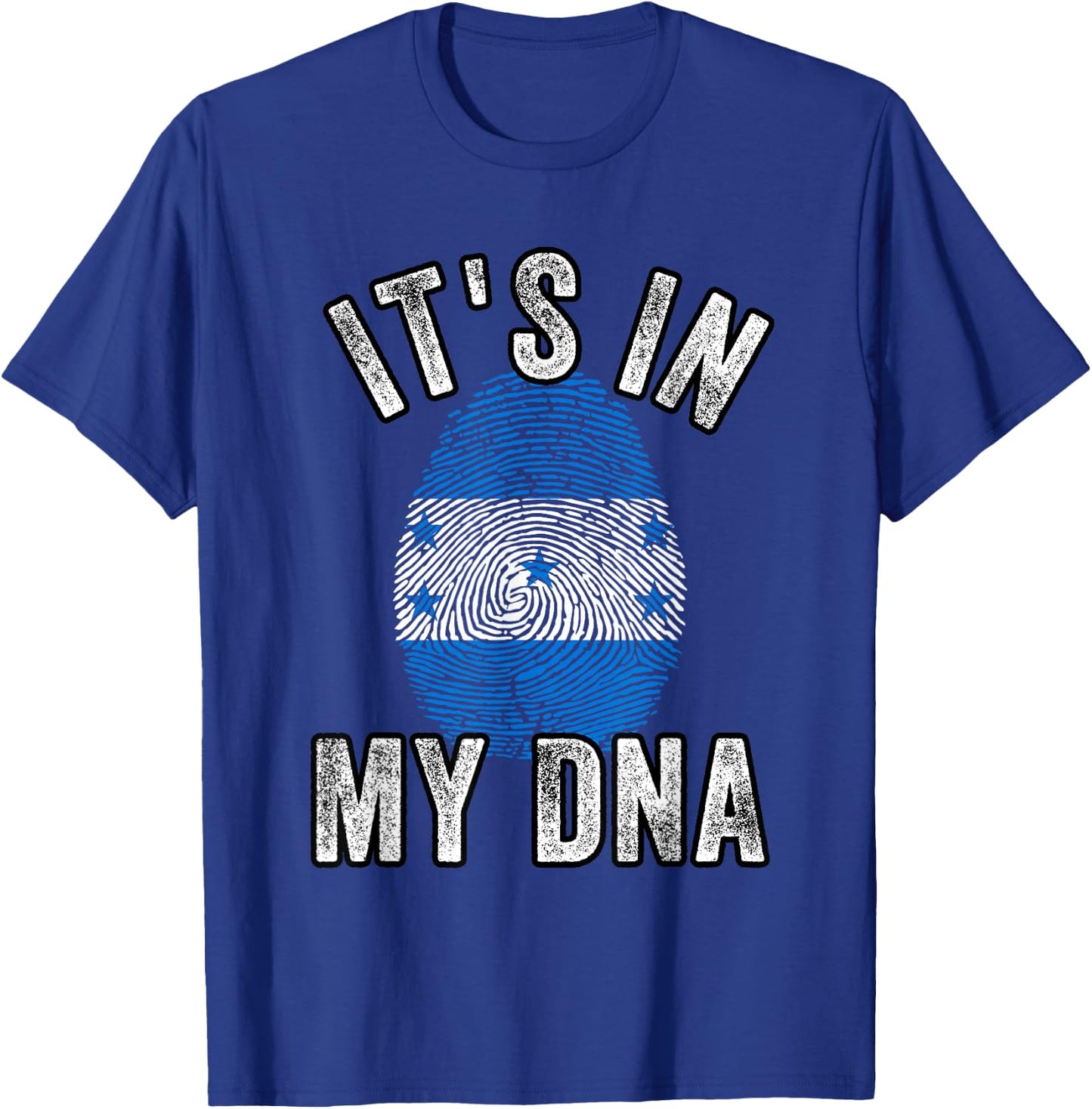 Funny it's in my DNA Honduras flag Fingerprint T-Shirt - T-Shirt | Royal