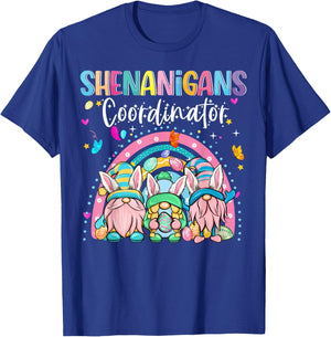 Easter Bunny Easter Day Shenanigans Coordinator Gnome Rabbit T-Shirt - T-Shirt | Royal