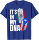 Mexican and Puerto Rican DNA Mix Flag Heritage T-Shirt - T-Shirt | Royal