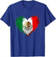 Mexico City Mexican Flag Heart - Independence Day Of Mexico T-Shirt - T-Shirt | Royal