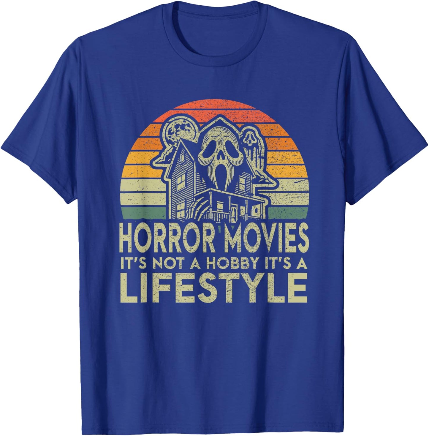 Retro Horror Movies Lifestyle Horror Enthusiast T-Shirt - T-Shirt | Royal