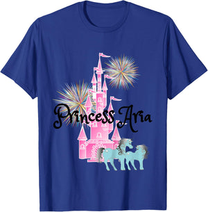 Kids Princess Aria Name Girls Personalized Custom T-Shirt - T-Shirt | Royal