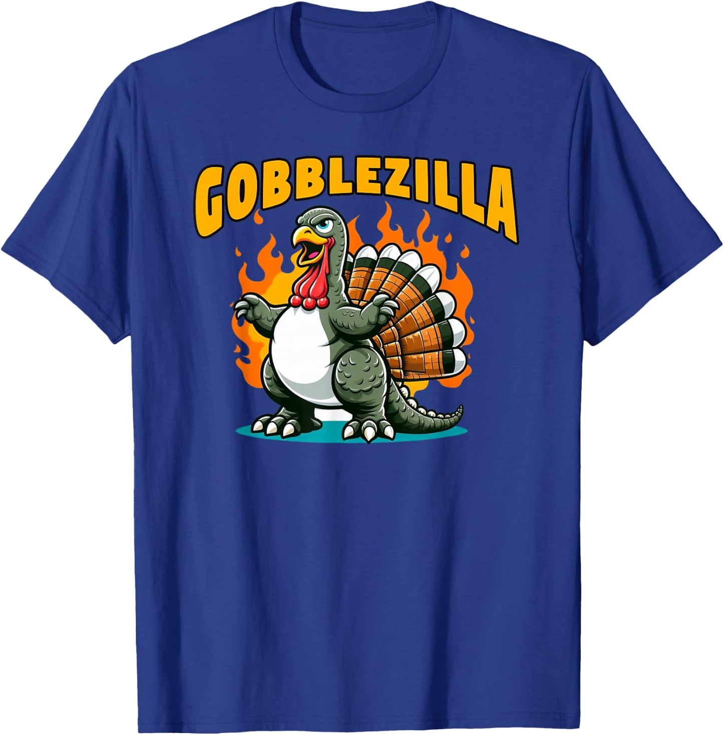 Turkey Thanksgiving Day Gobblezilla T-Shirt - T-Shirt | Royal