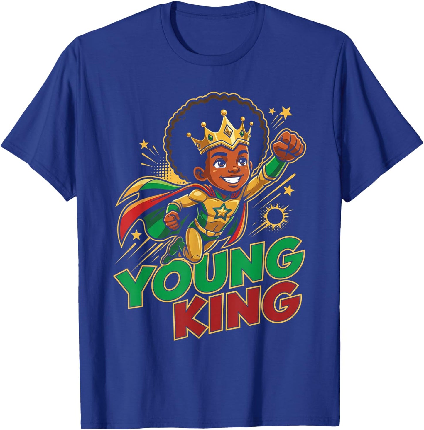 Black Young King Black History Month Juneteenth Kids Boys T-Shirt - T-Shirt | Royal