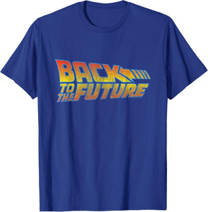 Back to The Future Distressed Logo T-Shirt - T-Shirt | Royal