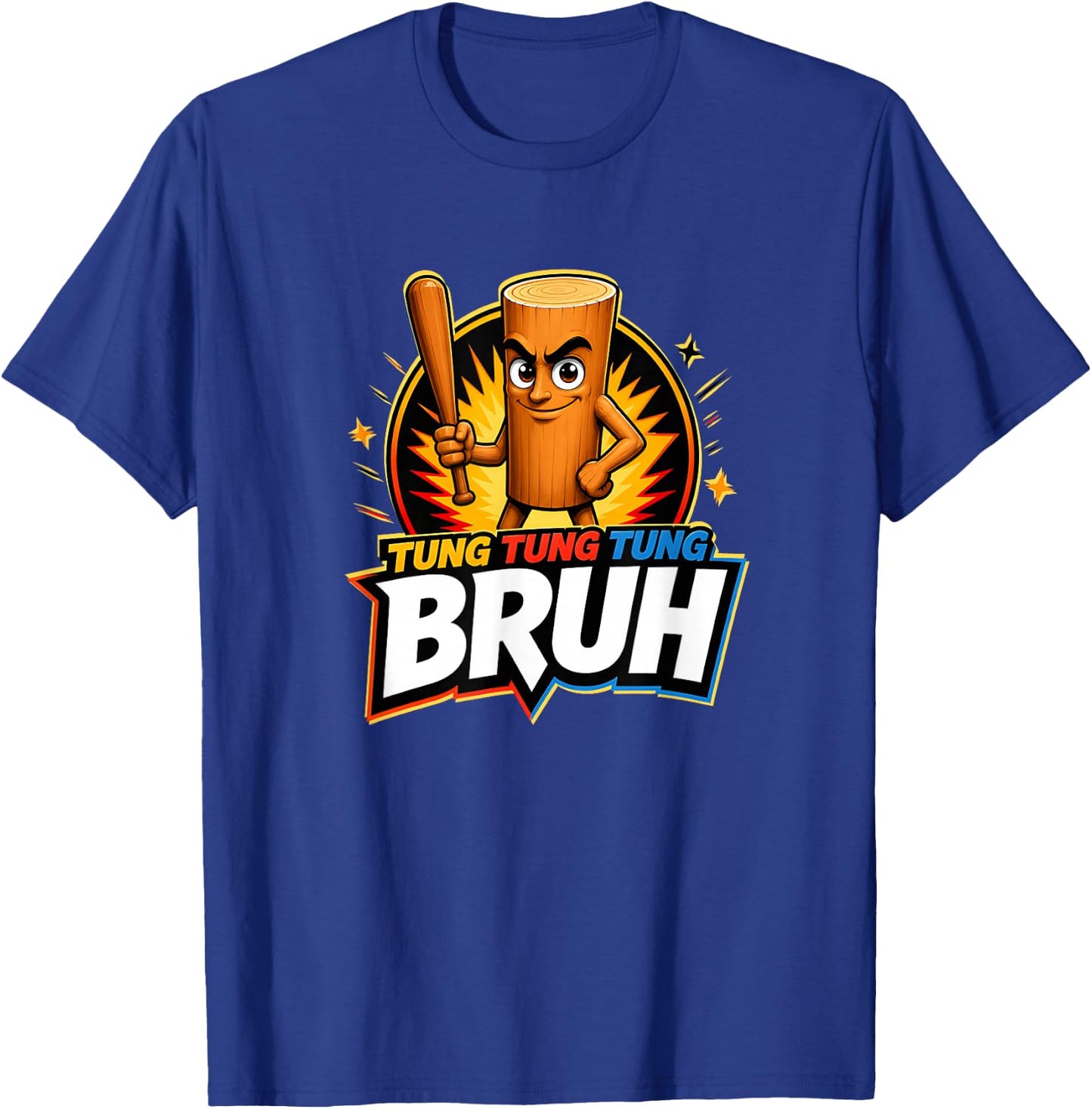 Surreal Italian Brainrot Meme Tung Tung Tung Sahur Bruh T-Shirt - T-Shirt | Royal