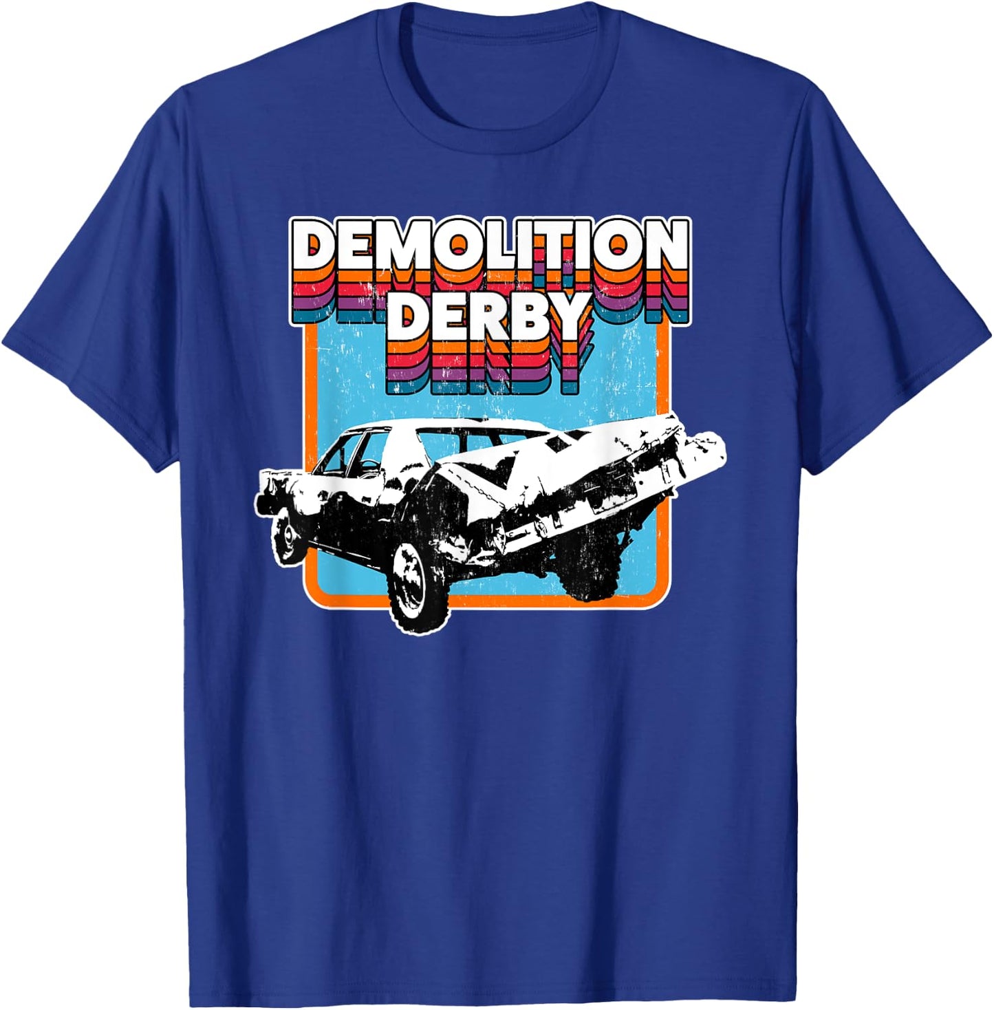 Demolition Derby Retro Vintage Design T-Shirt - T-Shirt | Royal