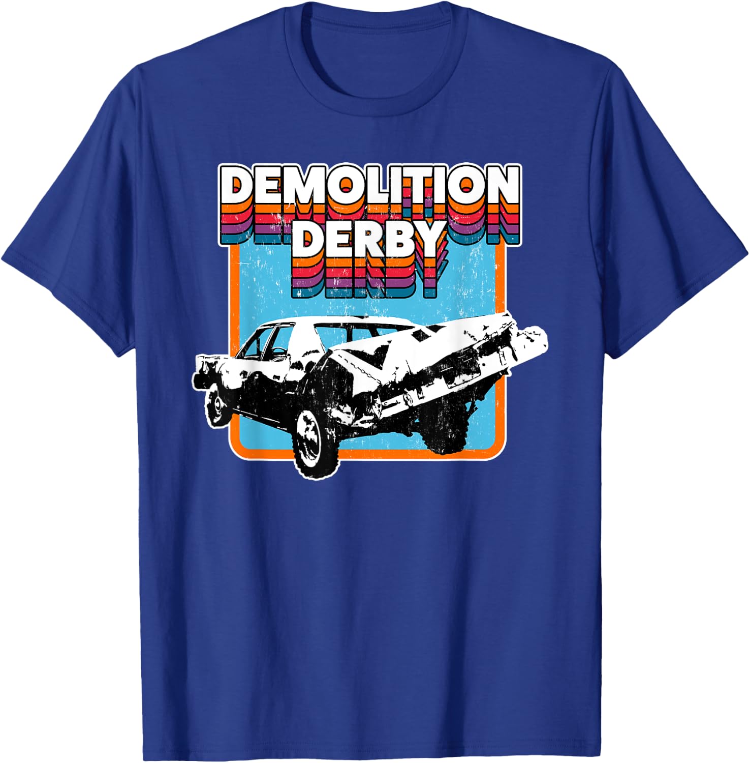 Demolition Derby Retro Vintage Design T-Shirt - T-Shirt | Royal