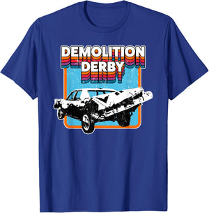 Demolition Derby Retro Vintage Design T-Shirt - T-Shirt | Royal
