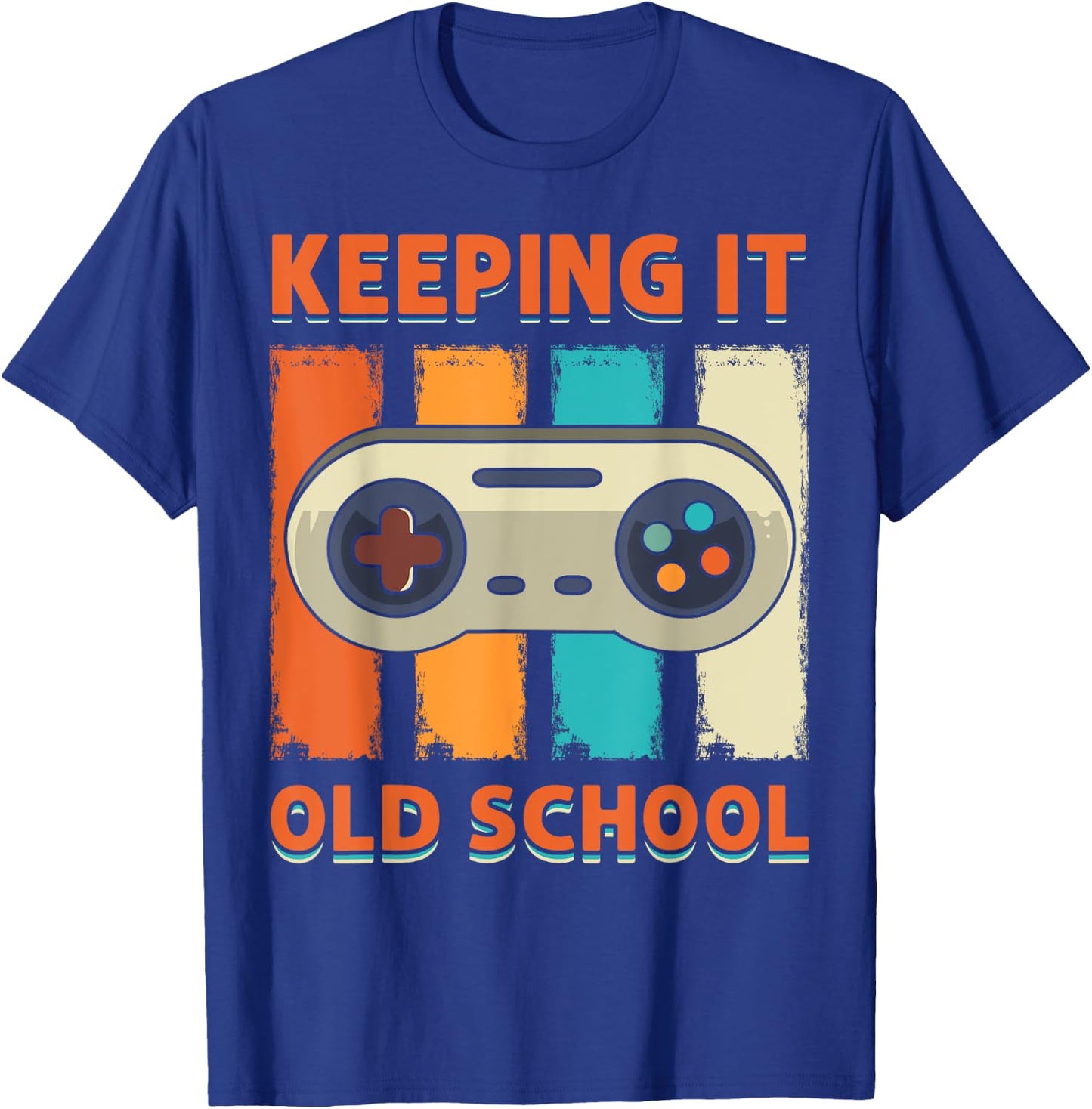 Keeping It Old School Gamer Vintage 80’s 90’s Arcade Gaming T-Shirt - T-Shirt | Royal