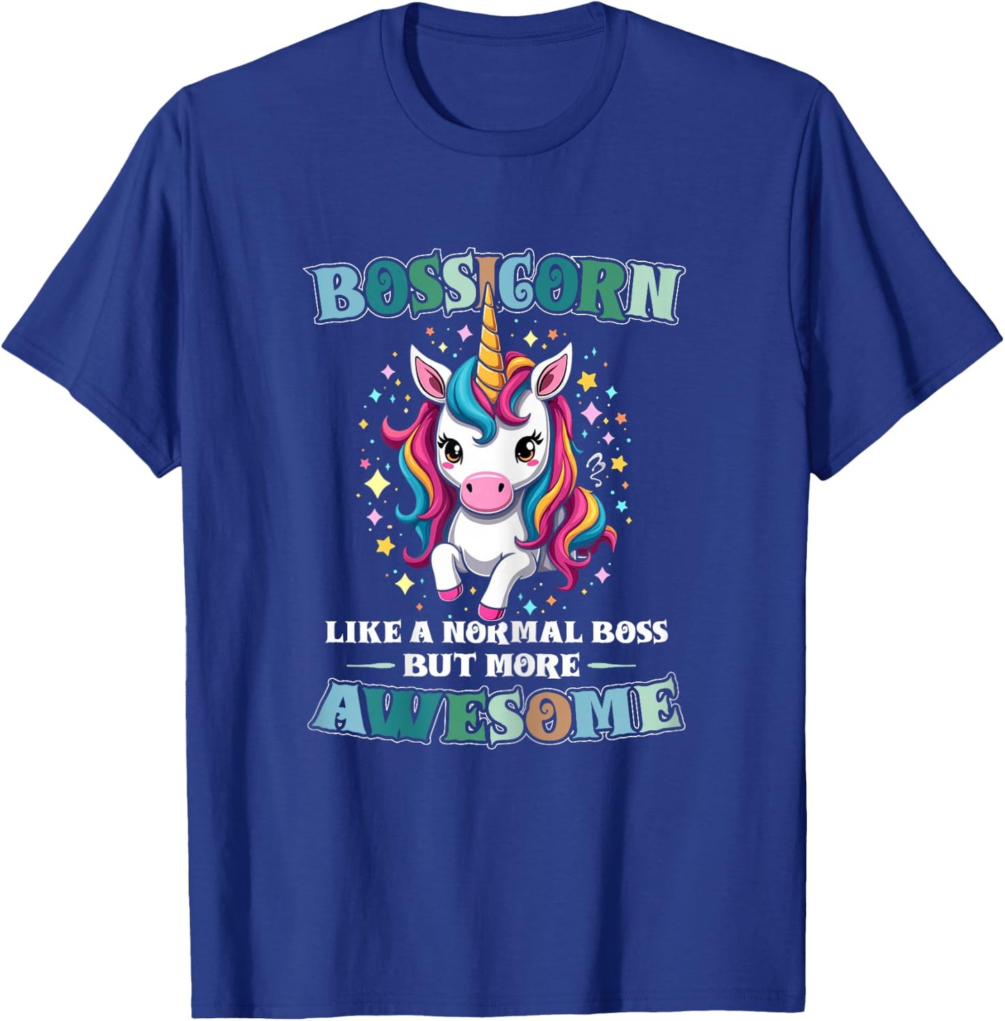 Awesome Boss Unicorn Funny Boss Day Design T-Shirt - T-Shirt | Royal