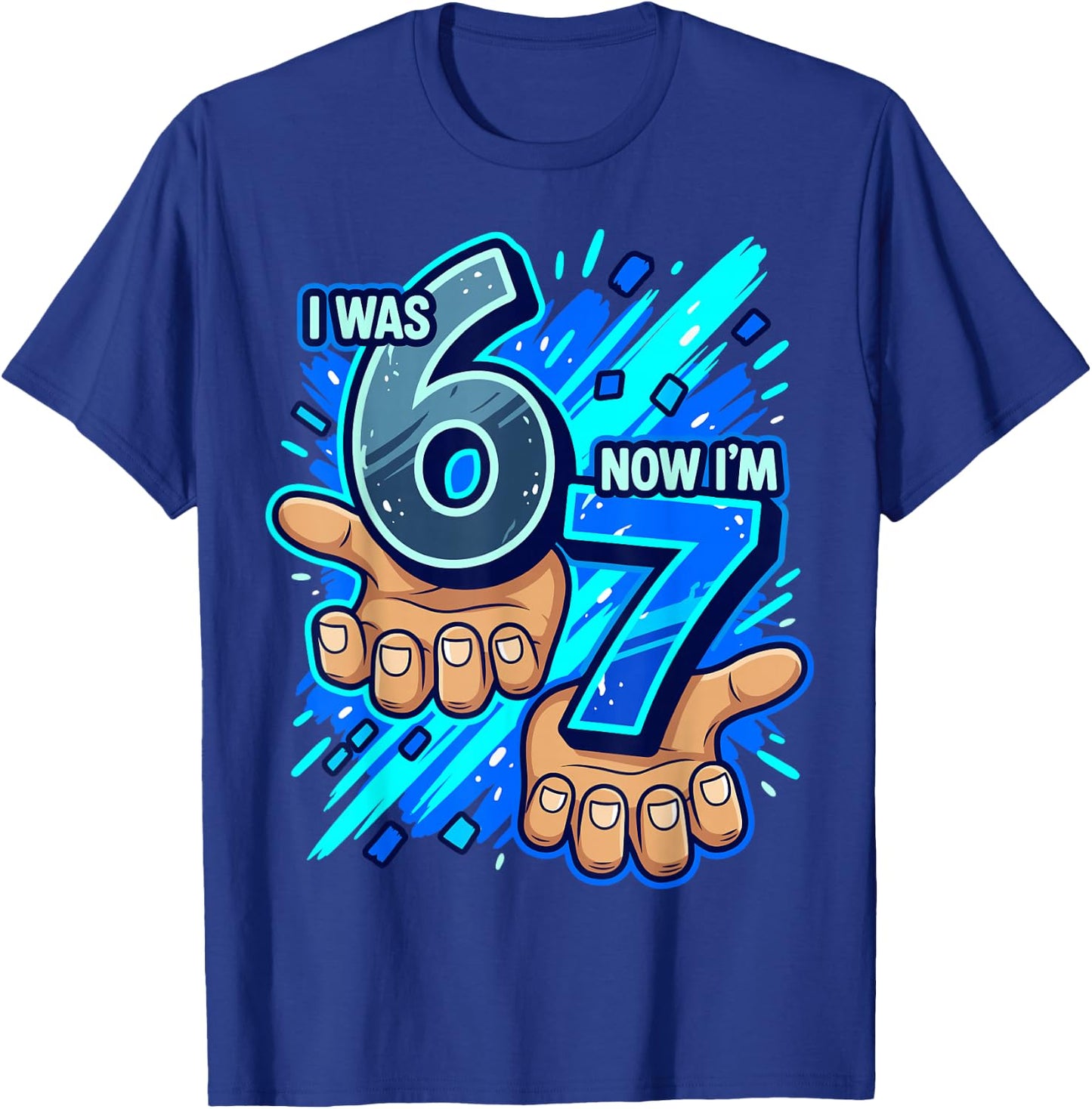 I was 6 Now I'm 7 7th Birthday 6 7 Birthday Boys T-Shirt - T-Shirt | Royal