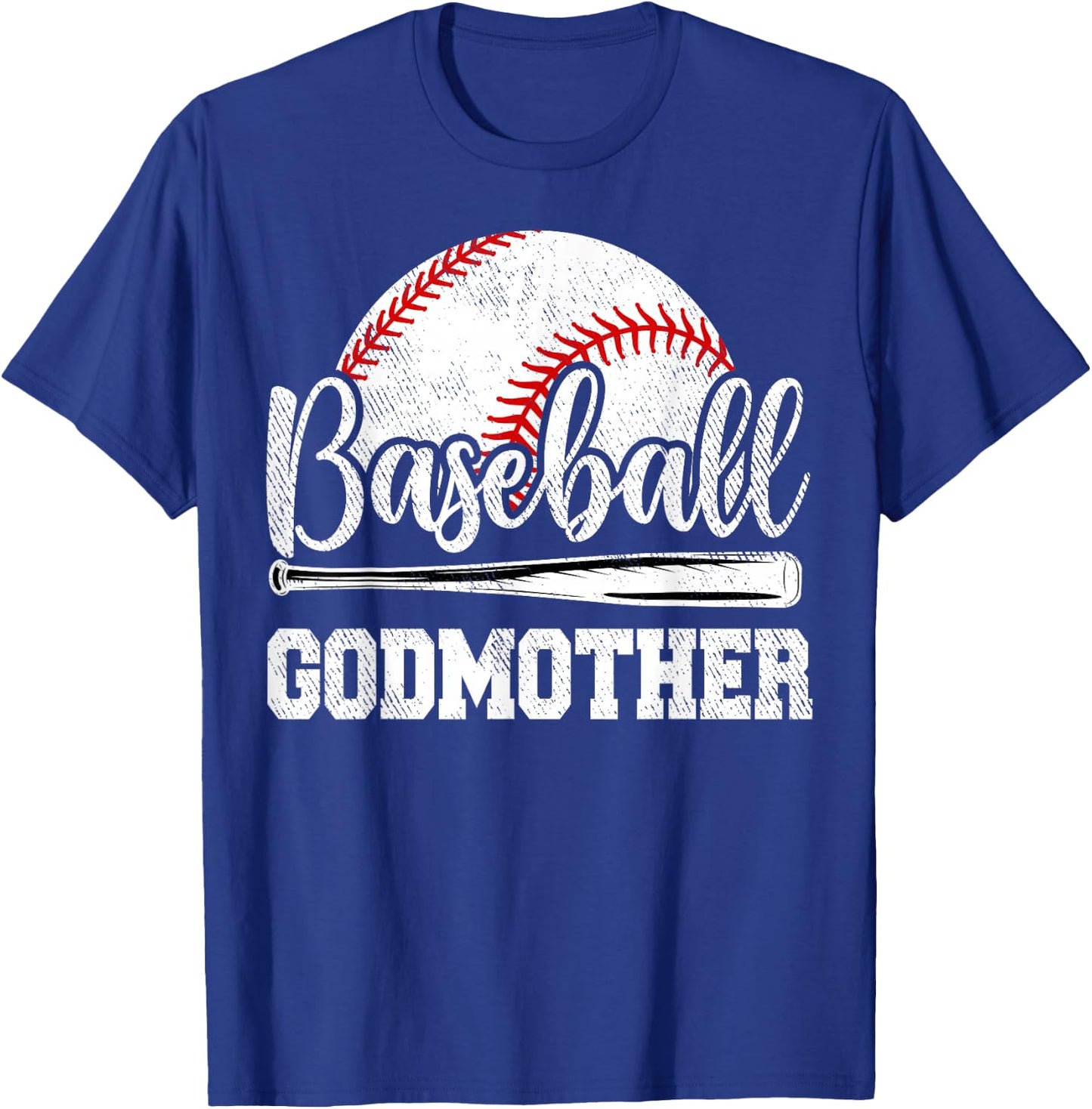 Baseball Godmother Baseball Player Game Day Mother's Day T-Shirt - T-Shirt | Royal