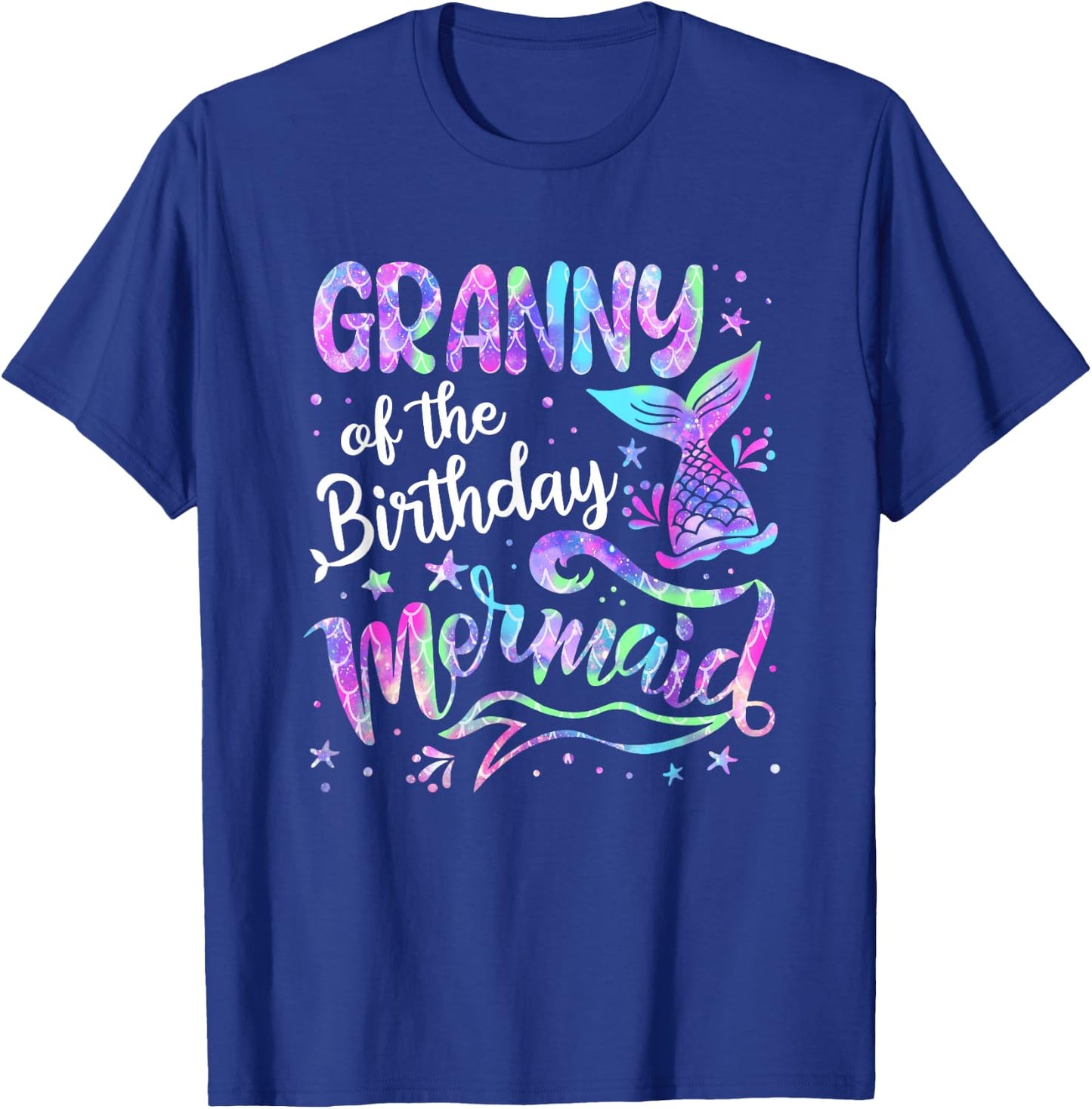 Granny Of The Birthday Mermaid Family Matching Birthday T-Shirt - T-Shirt | Royal