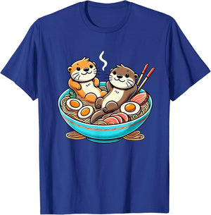 Kawaii Otter Shirt Japanese Ramen noodles Soup Otter Lover T-Shirt - T-Shirt | Royal