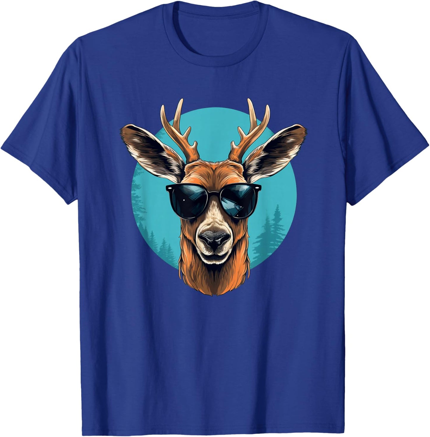 Funny Deer with Sunglasses Costume for Deers Lovers T-Shirt - T-Shirt | Royal