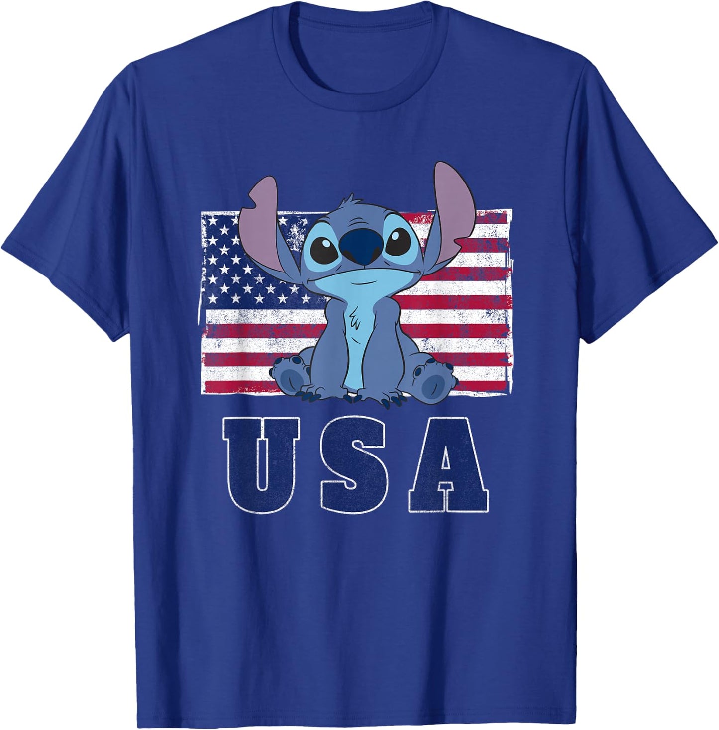 Disney Lilo & Stitch Americana Stitch USA , grey, S T-Shirt - T-Shirt | Royal