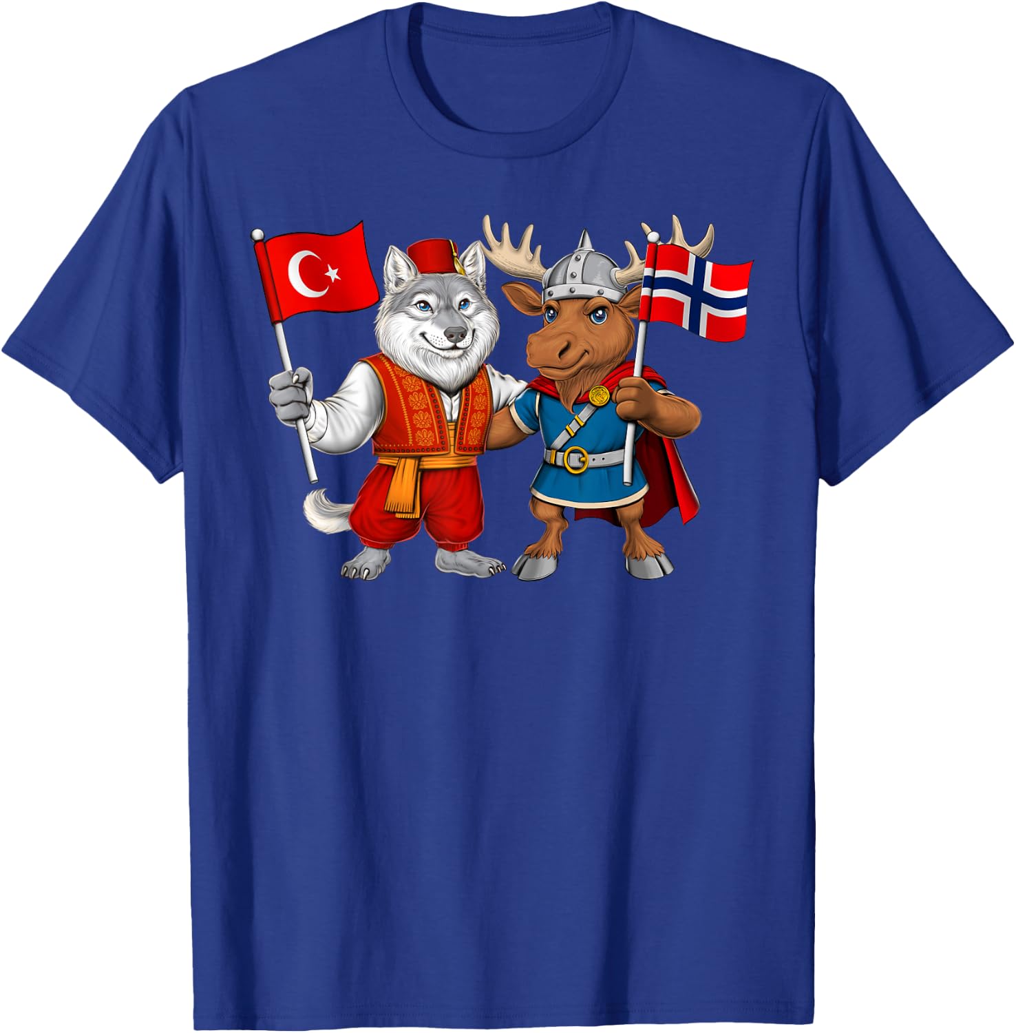 Turkey Norway Flag Turkish Norwegian Roots Türkiye Heritage T-Shirt - T-Shirt | Royal