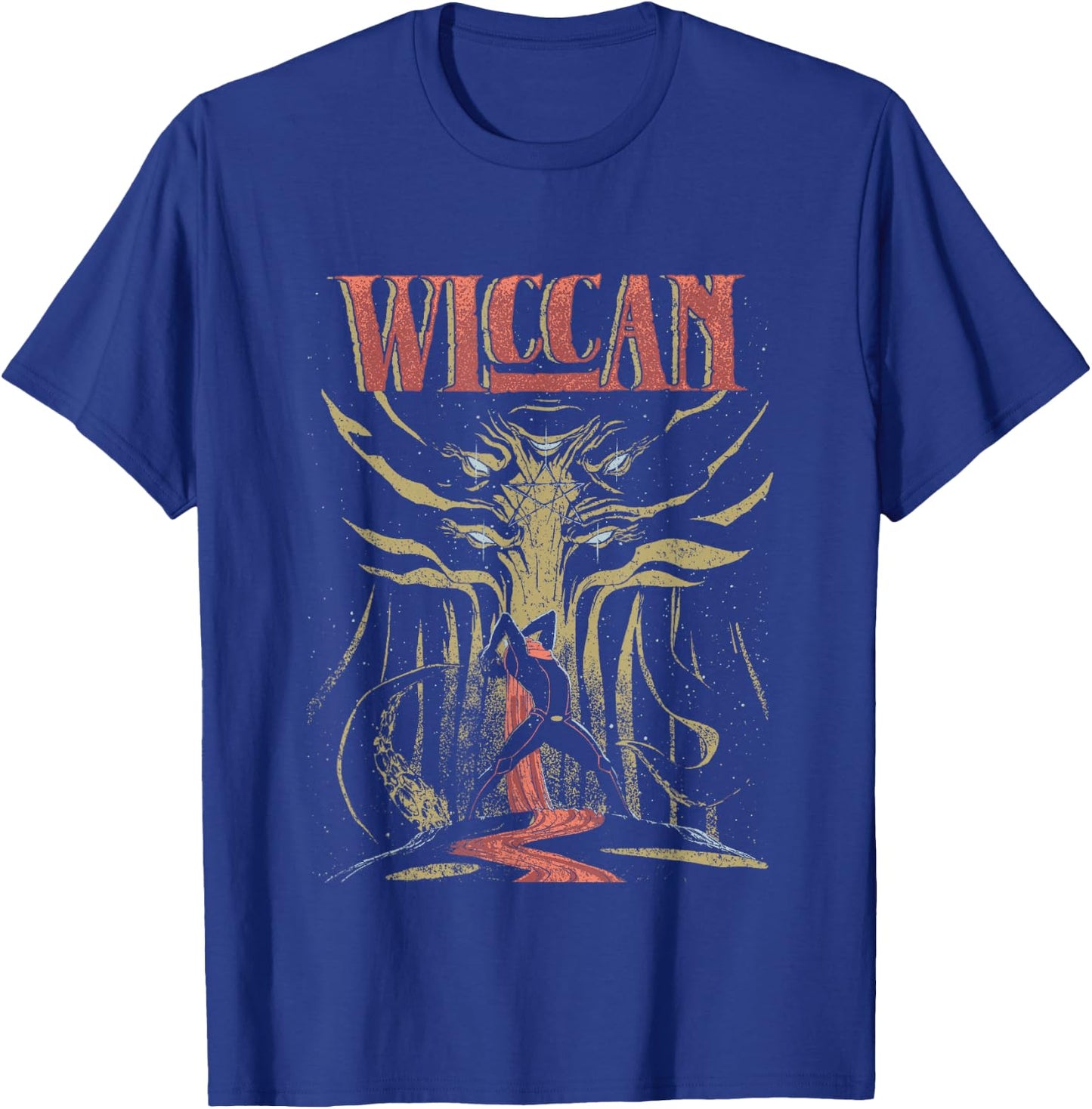 Marvel Universe Classic Pentagram Wiccan Retro Big Poster T-Shirt - T-Shirt | Royal