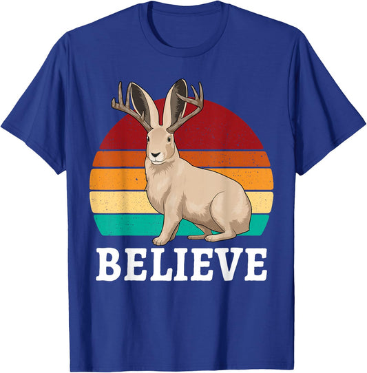 Cryptid Jackalope Shirt - Jackrabbit Believe Rabbit Bunny T-Shirt - T-Shirt | Royal