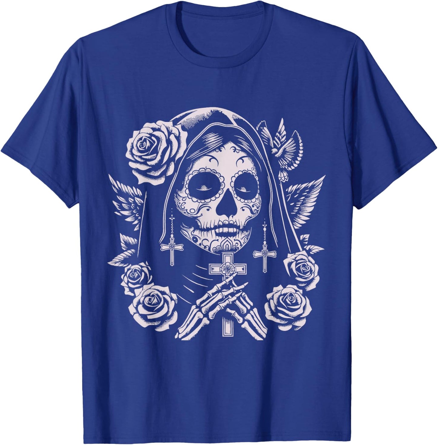 Skull Santa Muerte Grim Reaper , Black, S T-Shirt - T-Shirt | Royal