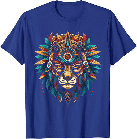 Aztec Jaguar Warrior Aztec Culture Mayan Indigenous T-Shirt - T-Shirt | Royal