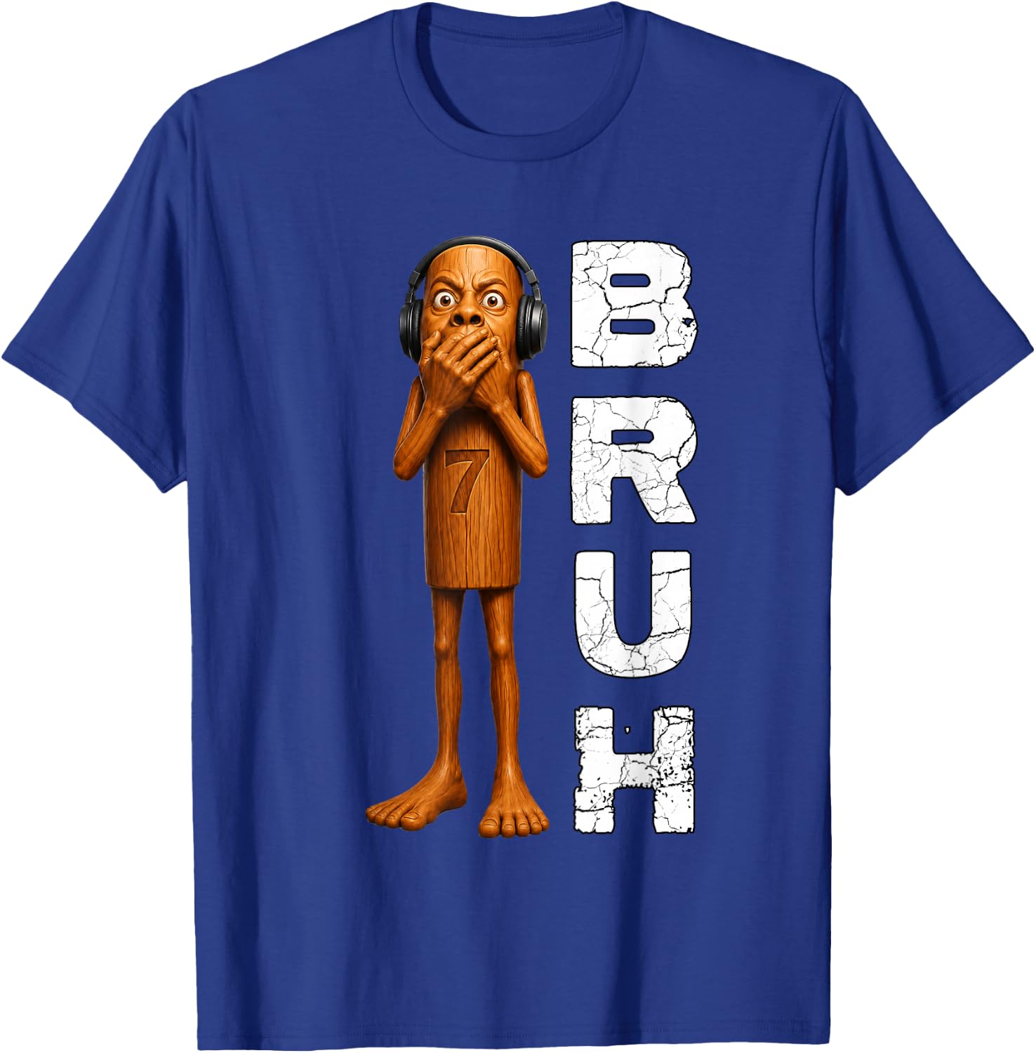 Funny Tung Tung Speed Scared Face Tuff Brainrot Meme T-Shirt - T-Shirt | Royal