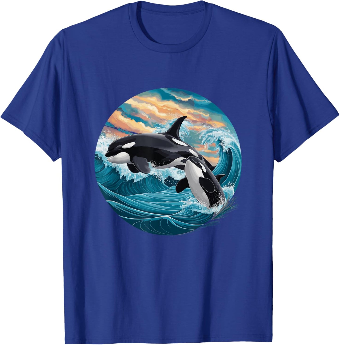 Killer Whale Ocean Orca Waves Boys Kids Orca T-Shirt - T-Shirt | Royal