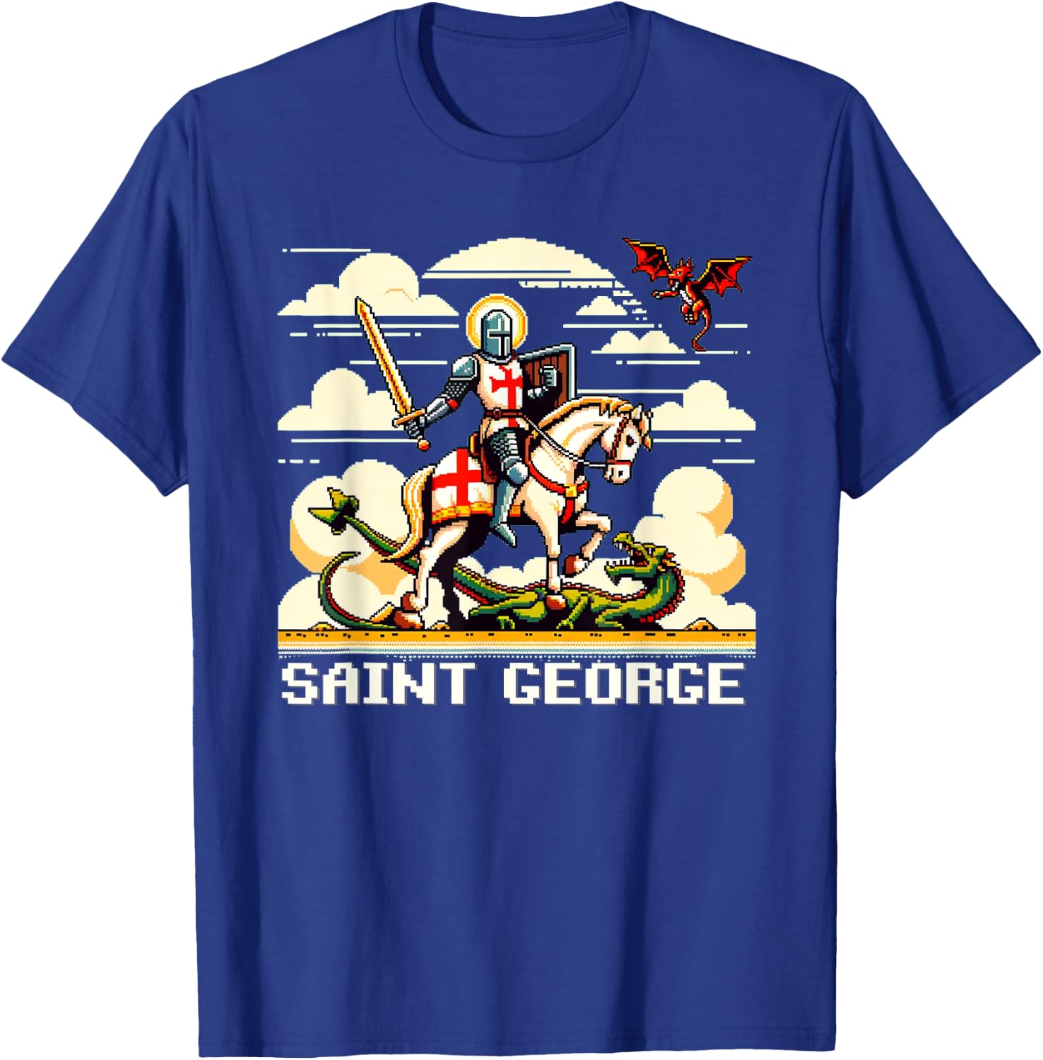 Saint George and the Dragon England Catholic Video Game T-Shirt - T-Shirt | Royal