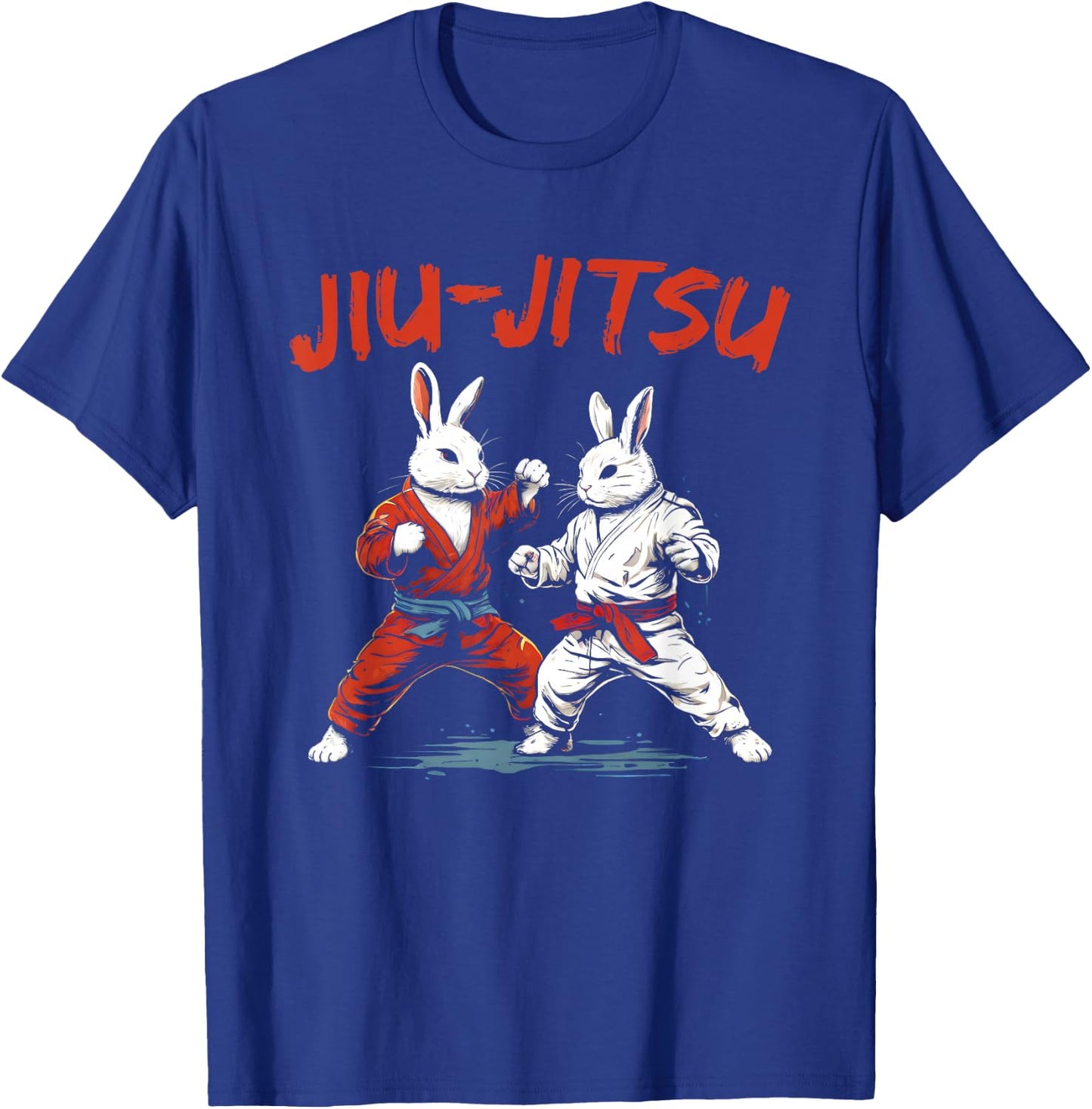 Jiu-Jitsu Bunnies - Vintage Martial Arts Rabbit Lover T-Shirt - T-Shirt | Royal