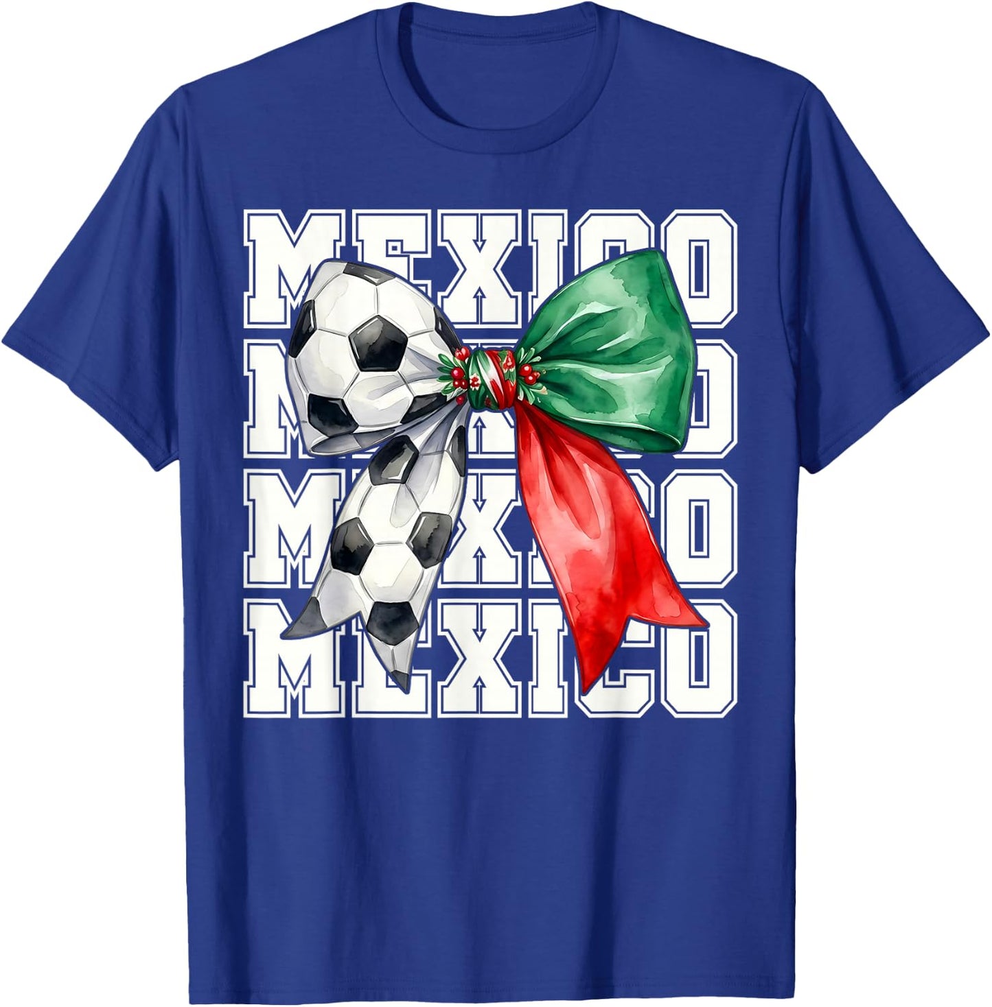 Mexico Coquette Bow Mexican Flag Vintage Pride Men Women Kid T-Shirt - T-Shirt | Royal