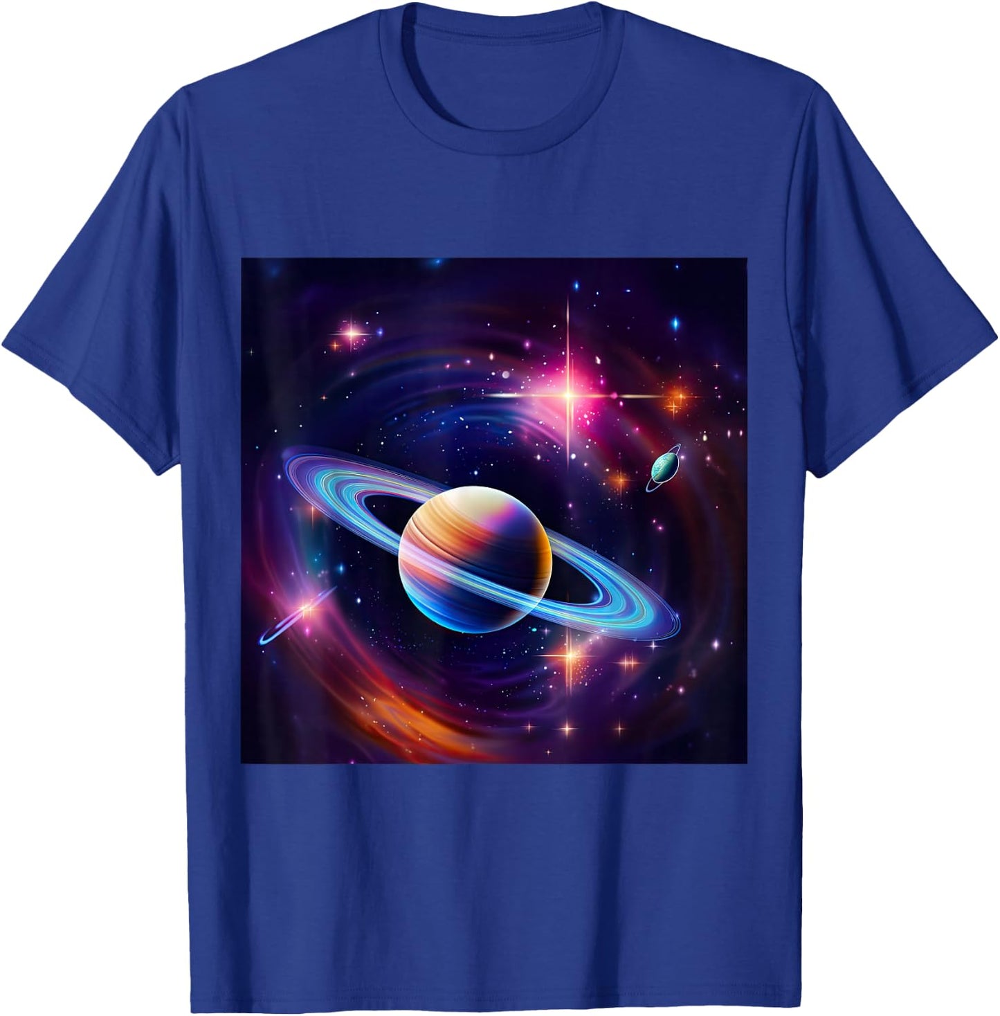 Saturn Planet Galaxy Nebula Space T-Shirt - T-Shirt | Royal