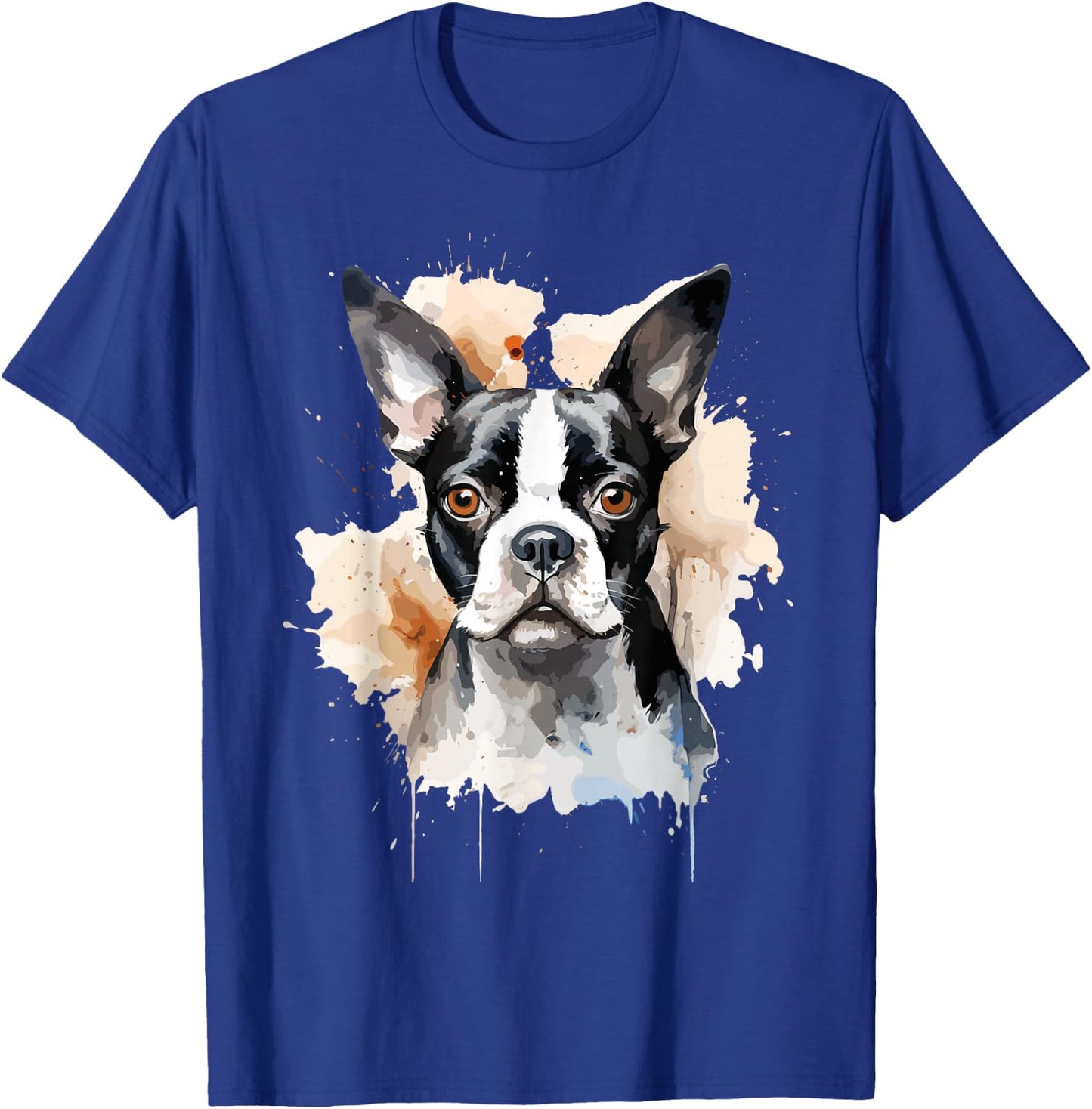 Boston Terrier Lovers Design Pop Art Boston Terrier Dog T-Shirt - T-Shirt | Royal