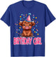 Cow Birthday Cute Fluffy Cow Birthday Girl Hat Confetti T-Shirt - T-Shirt | Royal