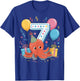 Octopus 7th birthday boy girl 7 years old seventh Octopus T-Shirt - T-Shirt | Royal