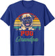 Vintage Retro Pug Grandpa Cool Father's Day Dog Lover Men Women Kids T-Shirt - T-Shirt | Royal