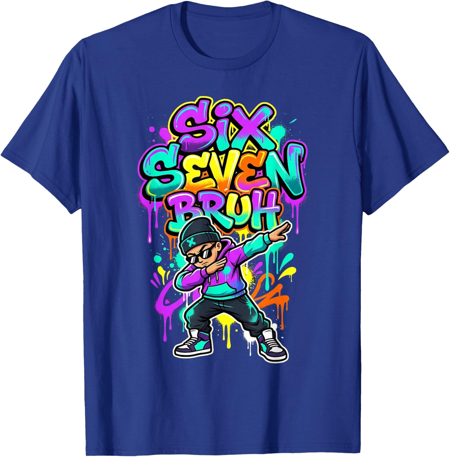 Six Seven 67 Schule Gen Alpha Slang Meme T-Shirt - T-Shirt | Royal