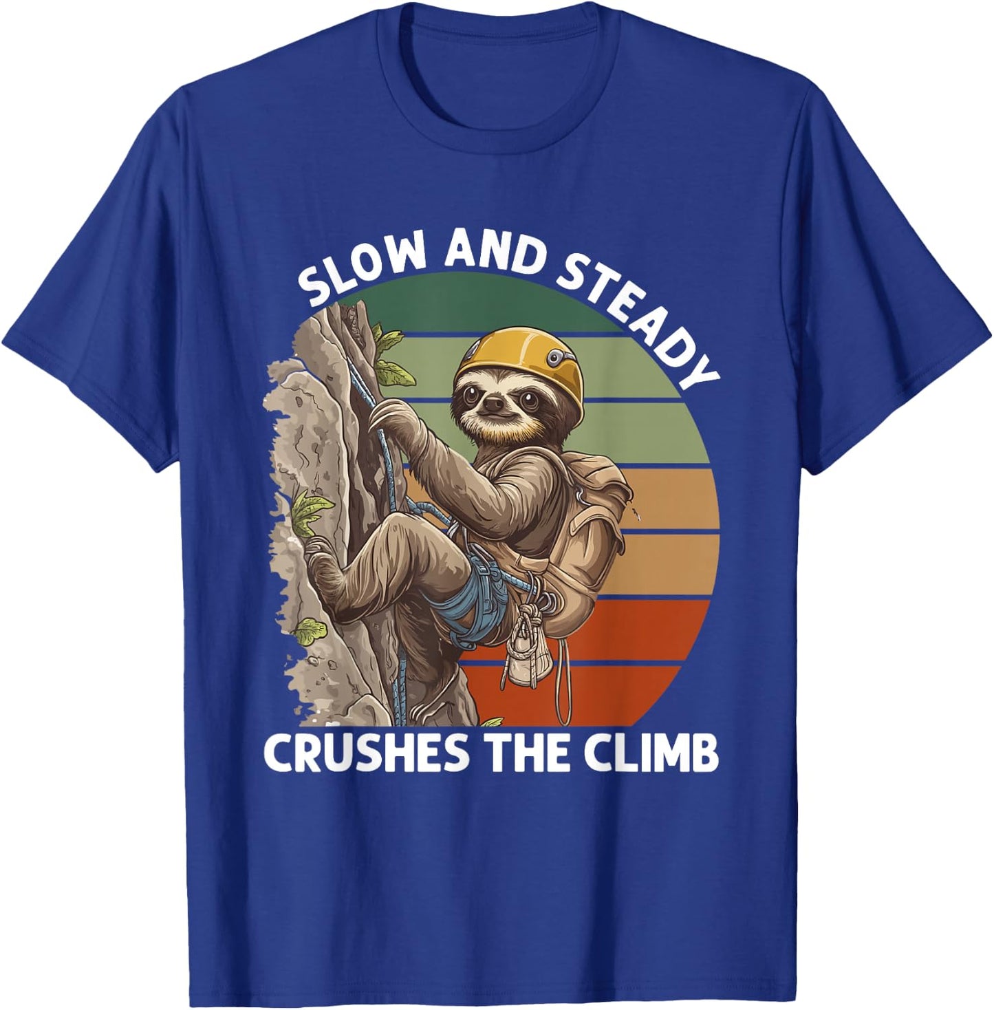 Bouldering Slow And Steady Sloth Rock Climbing T-Shirt - T-Shirt | Royal