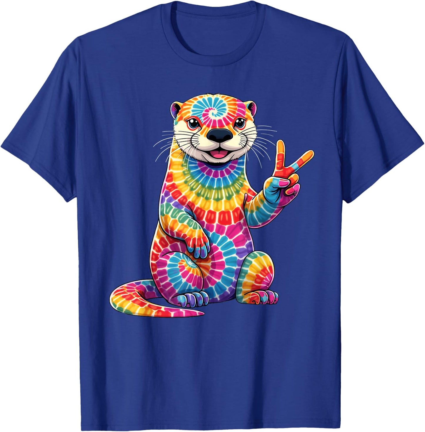 Tie Dye Otter Colorful Hippie Otter Rainbow T-Shirt - T-Shirt | Royal