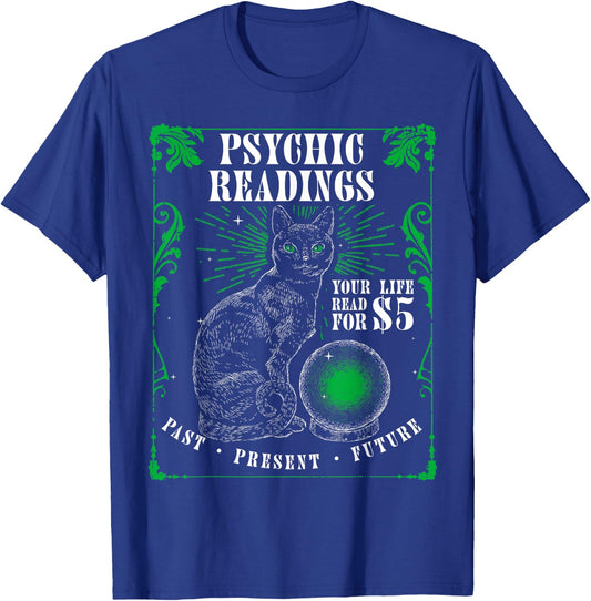 Psychic Readings Cat Fortune Teller Spiritual Reader T-Shirt - T-Shirt | Royal